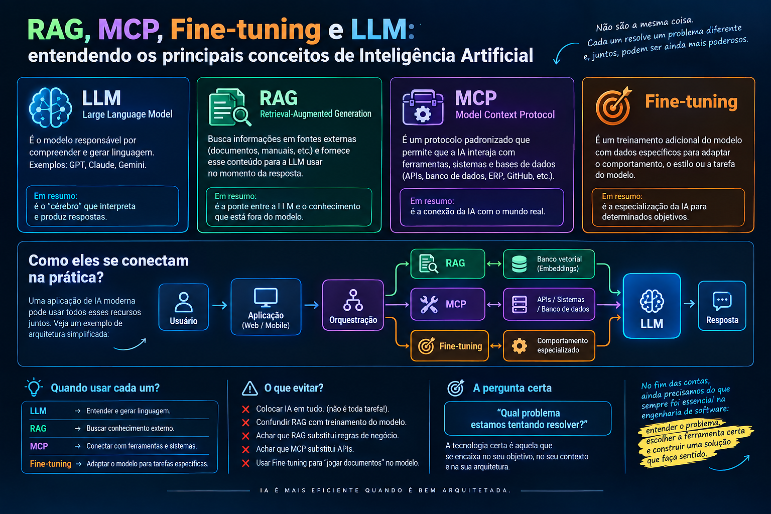 RAG, MCP, Fine-tuning e LLM: entendendo os principais conceitos de Inteligência Artificial